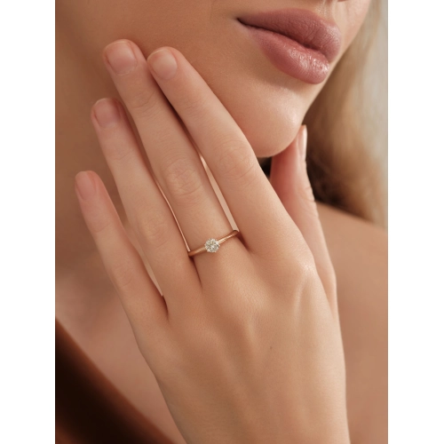 Кольцо из золота 585 пробы с фианитами