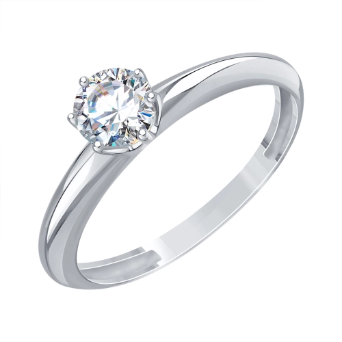 Кольцо из белого золота 585 пробы с фианитами