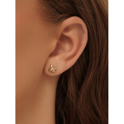 Серьги пусеты из желтого золота 585 пробы