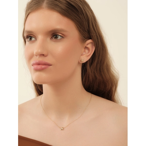 Серьги пусеты из желтого золота 585 пробы