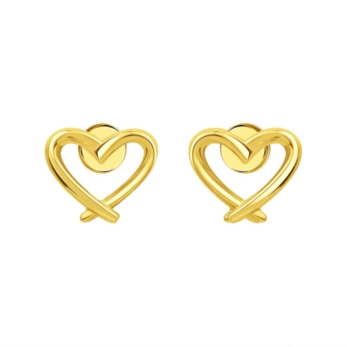 Серьги пусеты из желтого золота 585 пробы