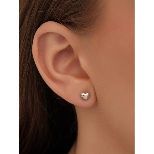 Серьги пусеты из белого золота 585 пробы