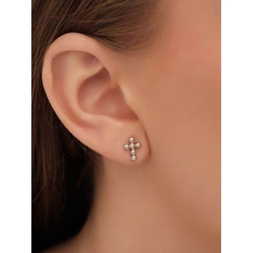 Серьги пусеты из белого золота 585 пробы