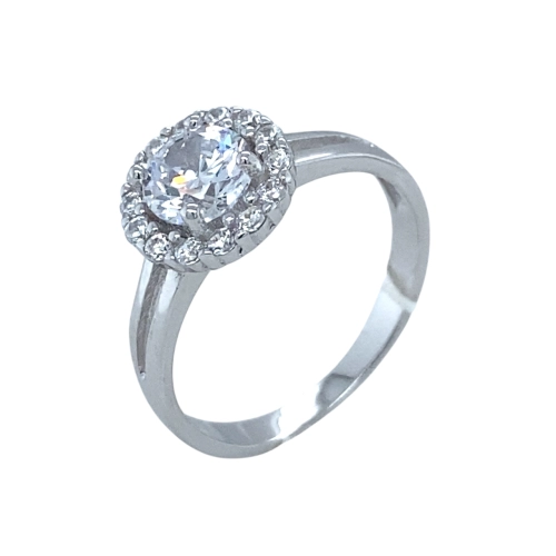 Кольцо из серебра 925 пробы с цирконами