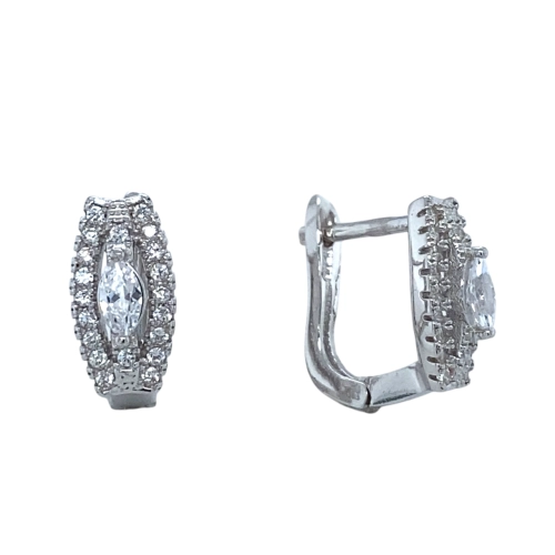 Серьги из серебра 925 пробы с цирконами