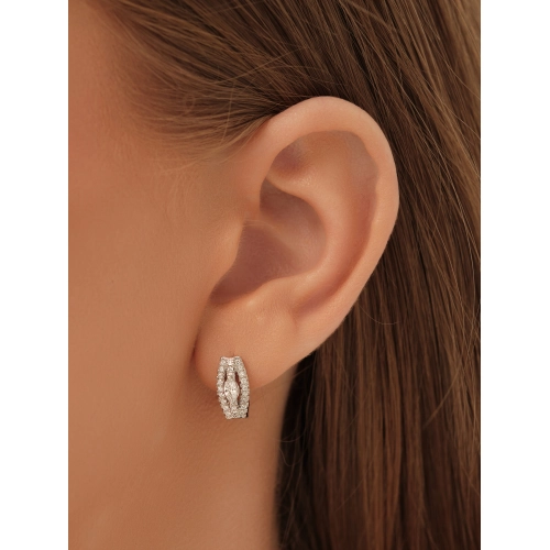 Серьги из серебра 925 пробы с цирконами