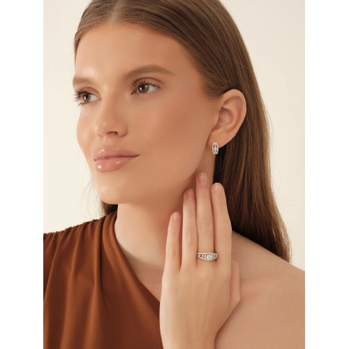 Серьги из серебра 925 пробы с цирконами