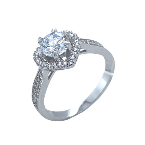 Кольцо из серебра 925 пробы с цирконами