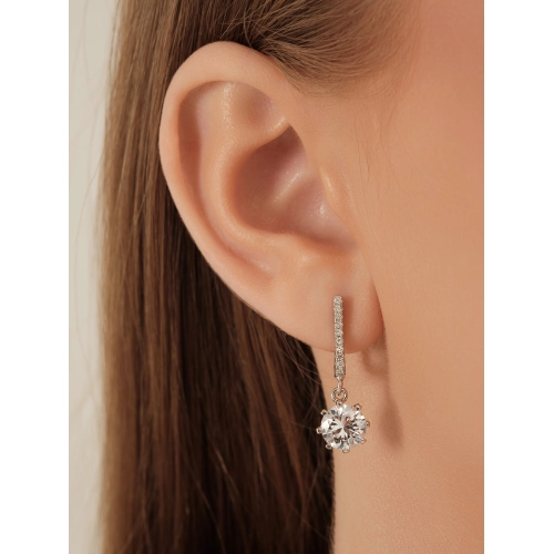 Серьги из серебра 925 пробы с цирконами