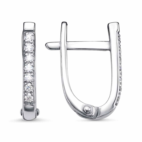 Серьги из серебра 925 пробы с фианитами
