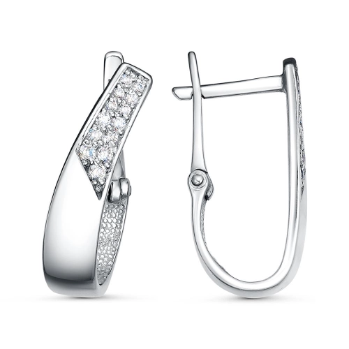 Серьги из серебра 925 пробы с фианитами