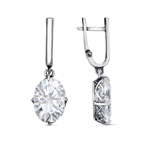 Серьги из серебра 925 пробы с фианитами