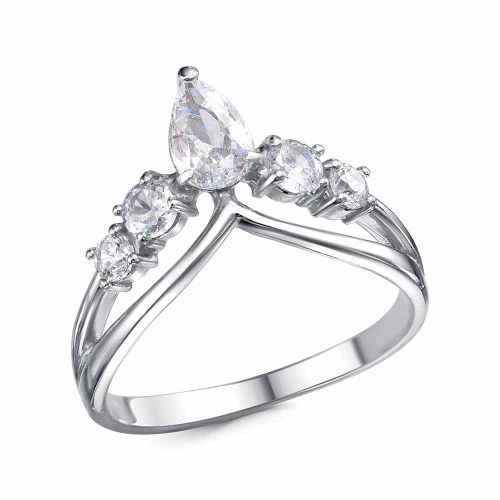 Кольцо из серебра 925 пробы с фианитами