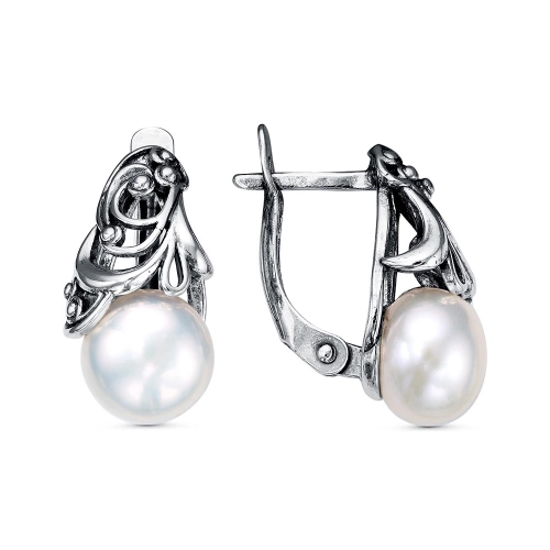 Серьги из серебра 925 пробы с жемчугом