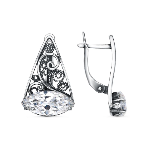 Серьги из серебра 925 пробы с фианитами