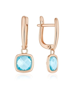 Серьги из золота 585 пробы с топазами