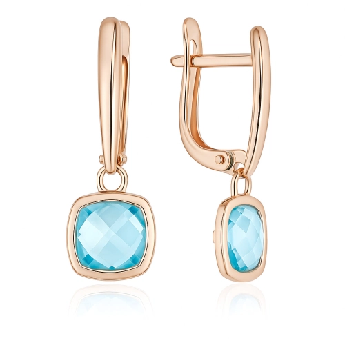 Серьги из золота 585 пробы с топазами