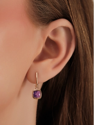 Серьги из золота 585 пробы с аметистами