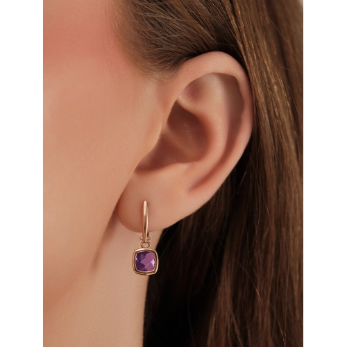 Серьги из золота 585 пробы с аметистами
