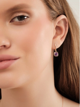 Серьги из золота 585 пробы с аметистами