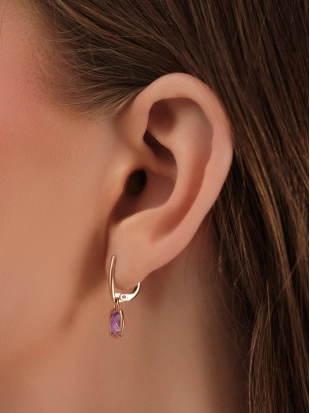 Серьги из золота 585 пробы с аметистами