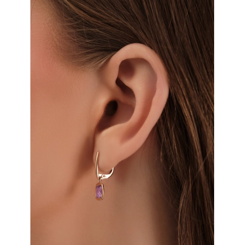 Серьги из золота 585 пробы с аметистами