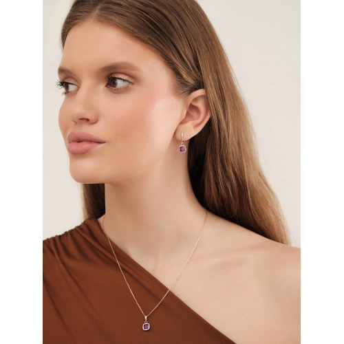 Серьги из золота 585 пробы с аметистами