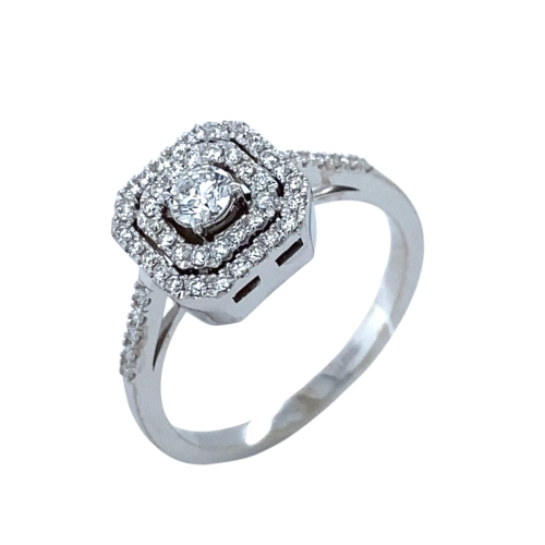 Кольцо из белого золота 585 пробы с бриллиантами