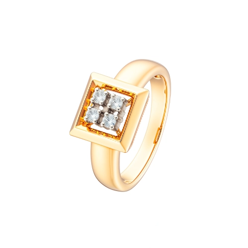 Кольцо из желтого золота 585 пробы с бриллиантами