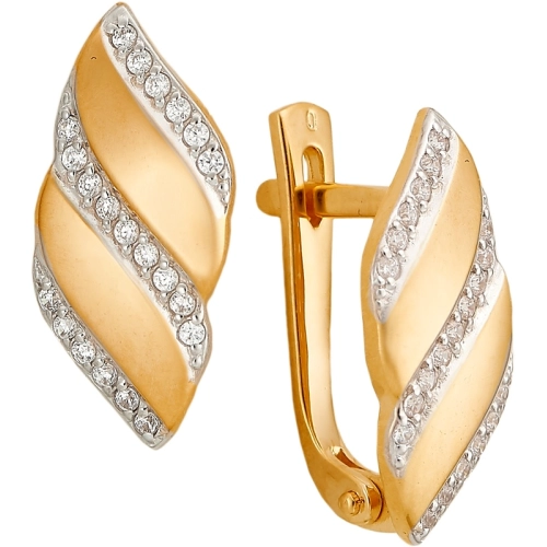 Серьги из золота 585 пробы с фианитами