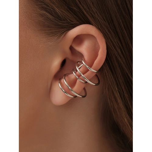 Моносерьга кафф из серебра 925 пробы