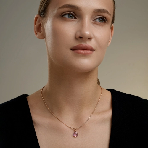 Подвеска из золота 585 пробы с аметистом