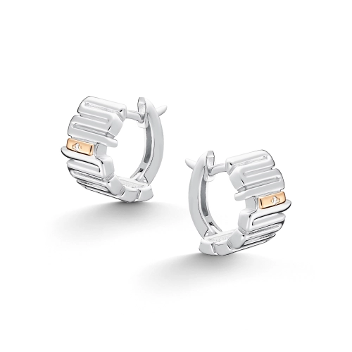 Серьги из серебра 925 пробы с накладкой из золота 585 пробы с бриллиантами