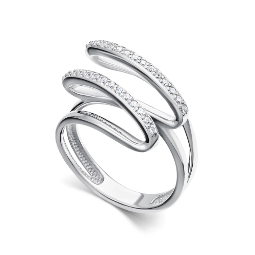 Кольцо из серебра 925 пробы с фианитами