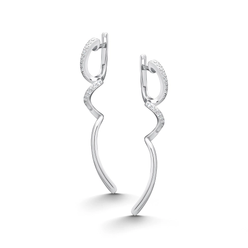 Серьги из серебра 925 пробы с фианитами