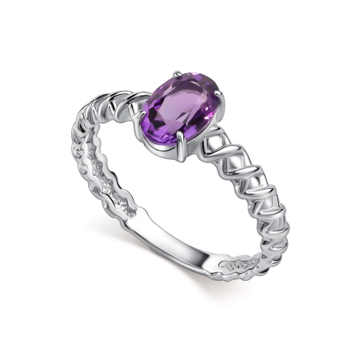 Кольцо из серебра 925 пробы с аметистом