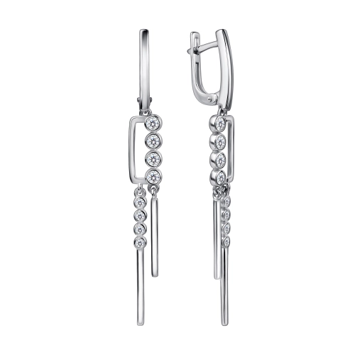 Серьги из серебра 925 пробы с фианитами