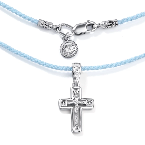 Колье (925) текстиль, бриллиант