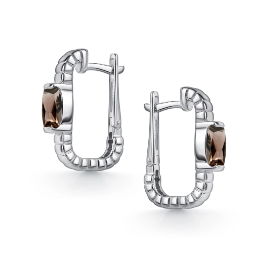 Серьги из серебра 925 пробы с раухтопазами