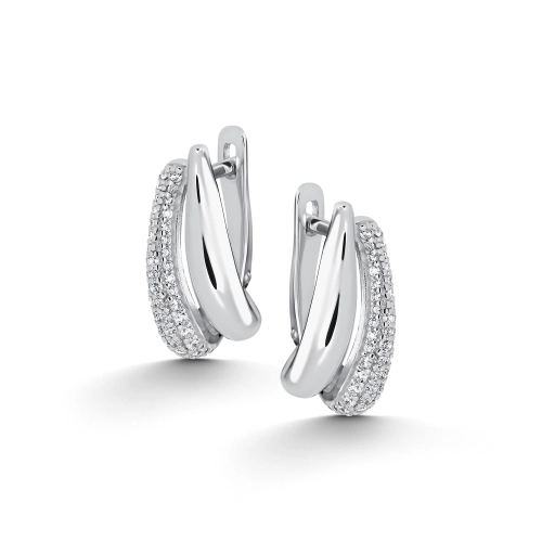 Серьги из серебра 925 пробы с фианитами