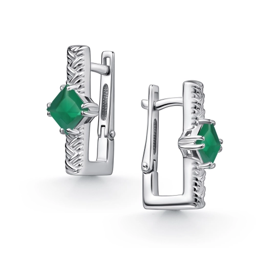 Серьги из серебра 925 пробы с агатом
