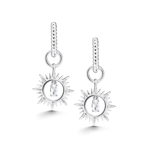 Серьги из серебра 925 пробы с фианитами