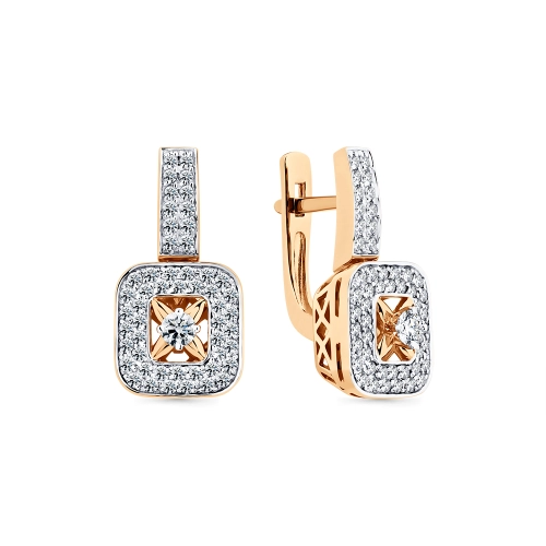 Серьги из золота 585 пробы с бриллиантами