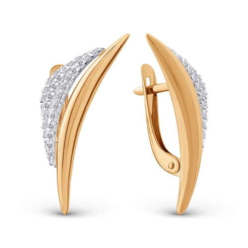 Серьги из золота 585 пробы с фианитами