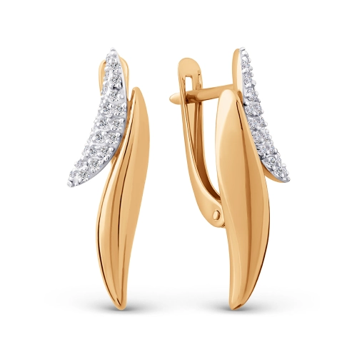 Серьги из золота 585 пробы с фианитами