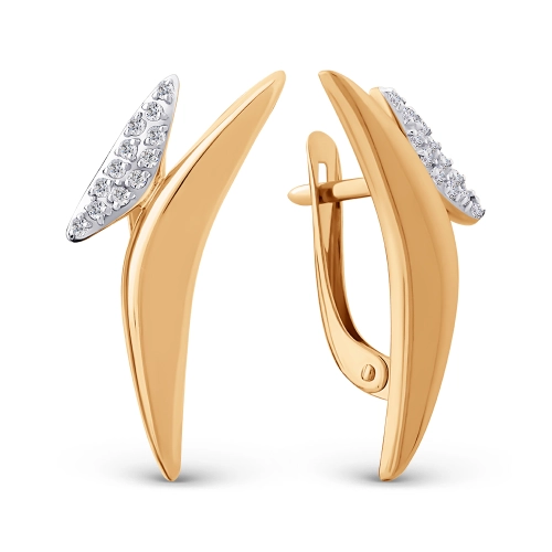 Серьги из золота 585 пробы с фианитами