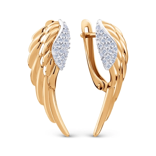 Серьги из золота 585 пробы с фианитами