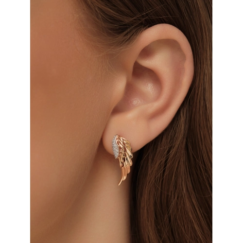 Серьги из золота 585 пробы с фианитами