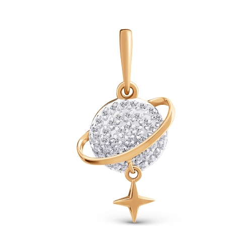 Подвеска из золота 585 пробы с фианитами