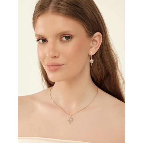 Серьги из золота 585 пробы с фианитами